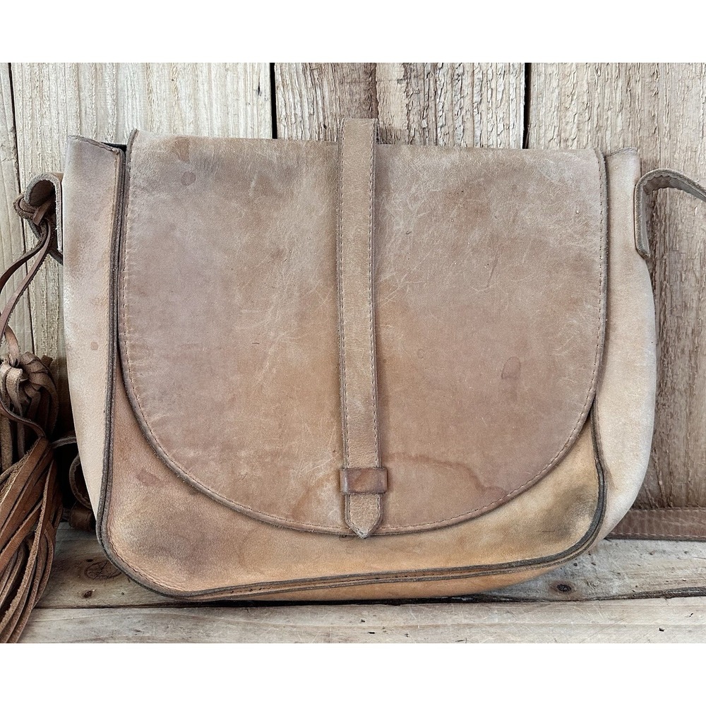 Global Crossbody Hobo Purse Boho Tasseled Distressed